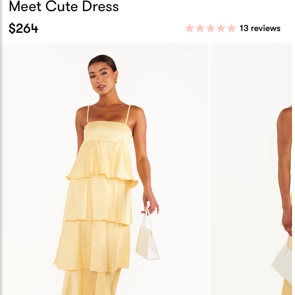 Elegant Yellow Tiered Dress